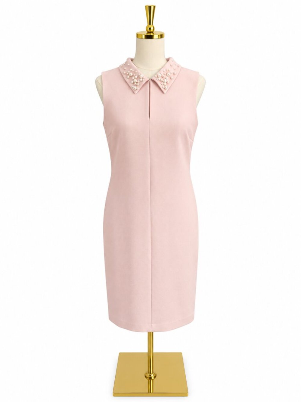 Karl Lagerfeld blush pink pearl collar dress